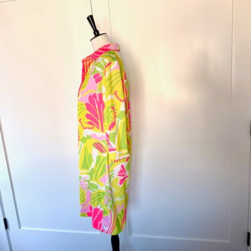 Gretchen Scott Everywhere Bright Green Pink Dress Size Large - Picture 3 of 5